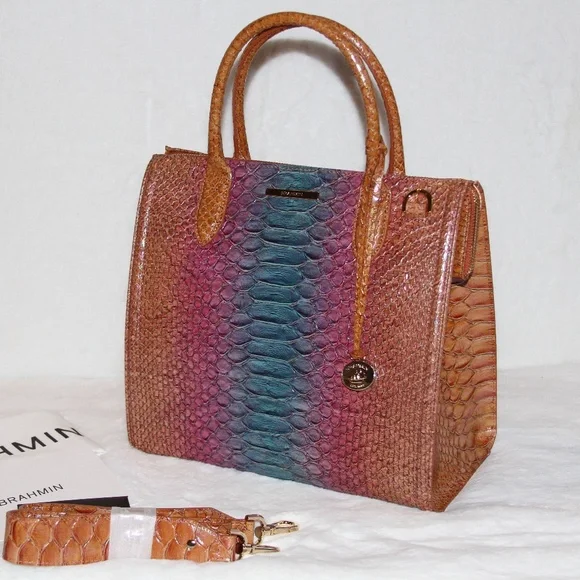 NWT BRAHMIN Caroline Satchel Tote Bag Leather Purse Handbag
